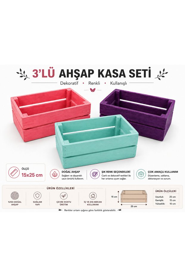 Dekoratif Kasa 3'lü Set