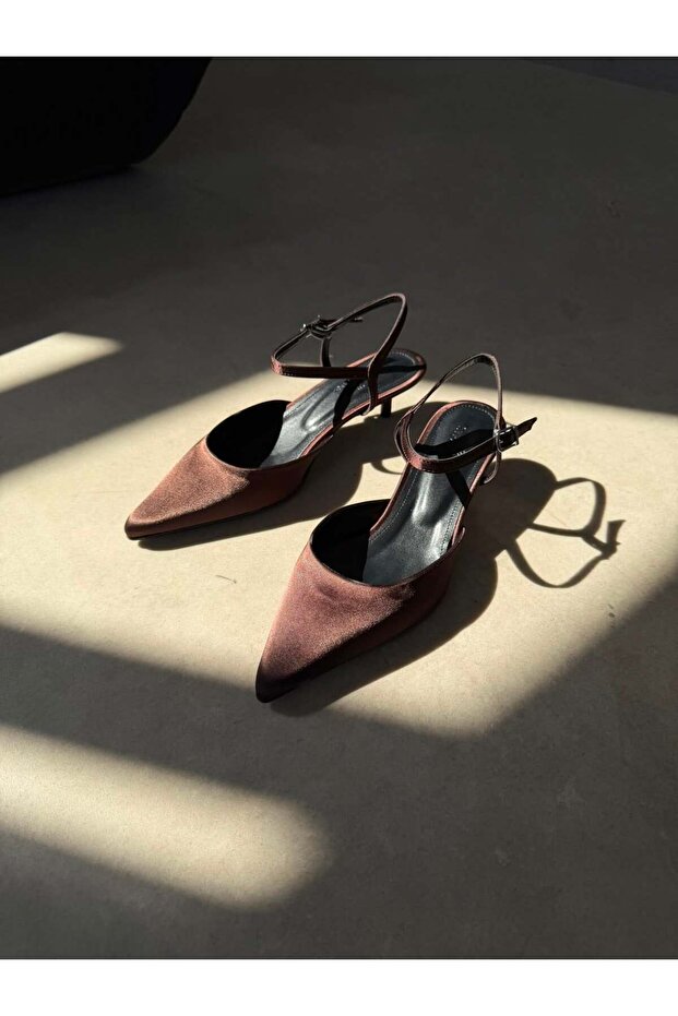 Melvin Women's Heeled Satin Shoes Brown