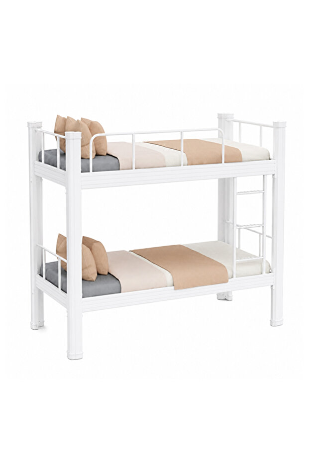 Double Decker Bunker Bed Sturdy Metal Frame, Space-Saving Design