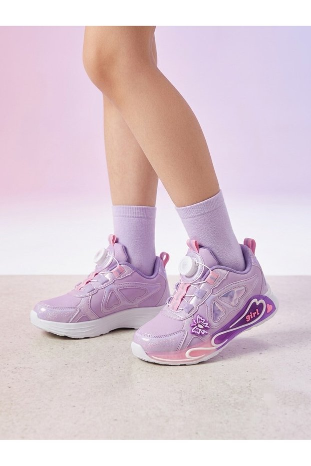 Girls' Smart Lace-Up Comfortable Lightweight Sneaker Sports School Shoes