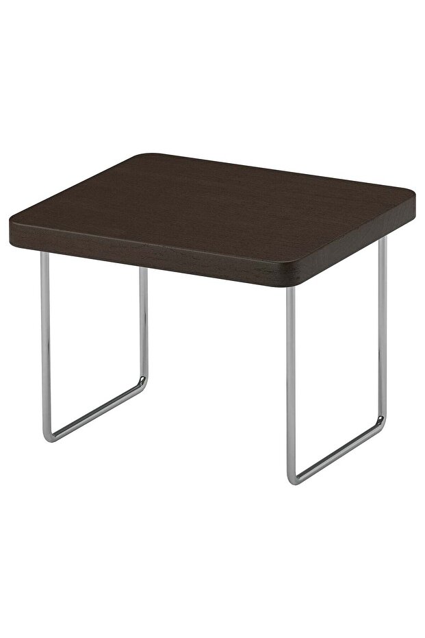 Solid Wood Armrest Tray Table, Dark Brown, 30x27 cm