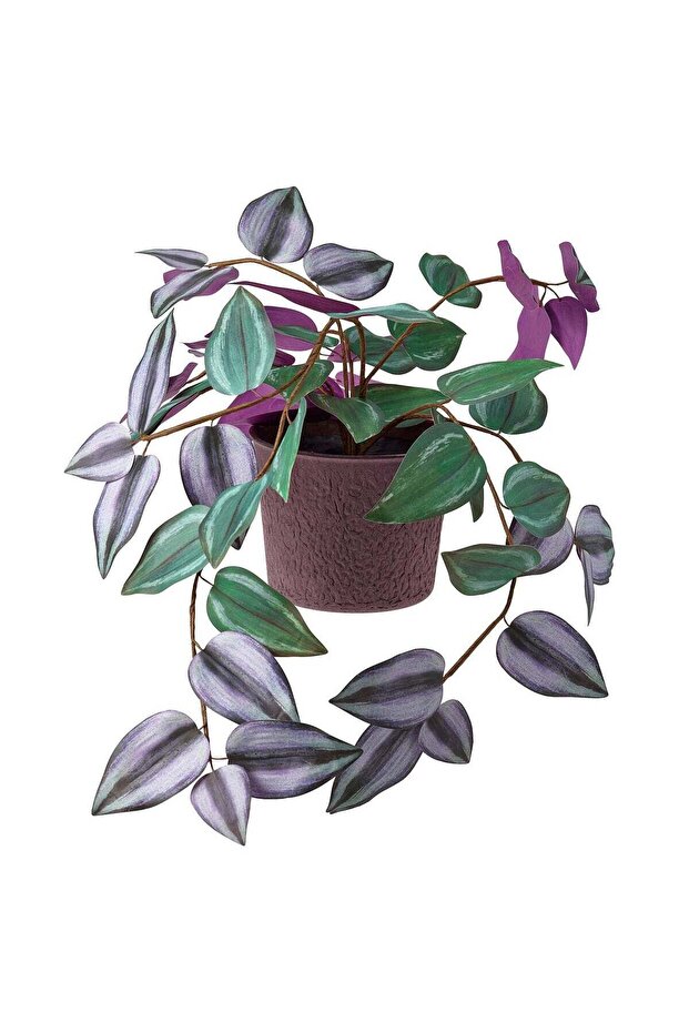 Artificial Potted Plant with Paper Foliage, Green, 10 cm Pot, 28 cm Long