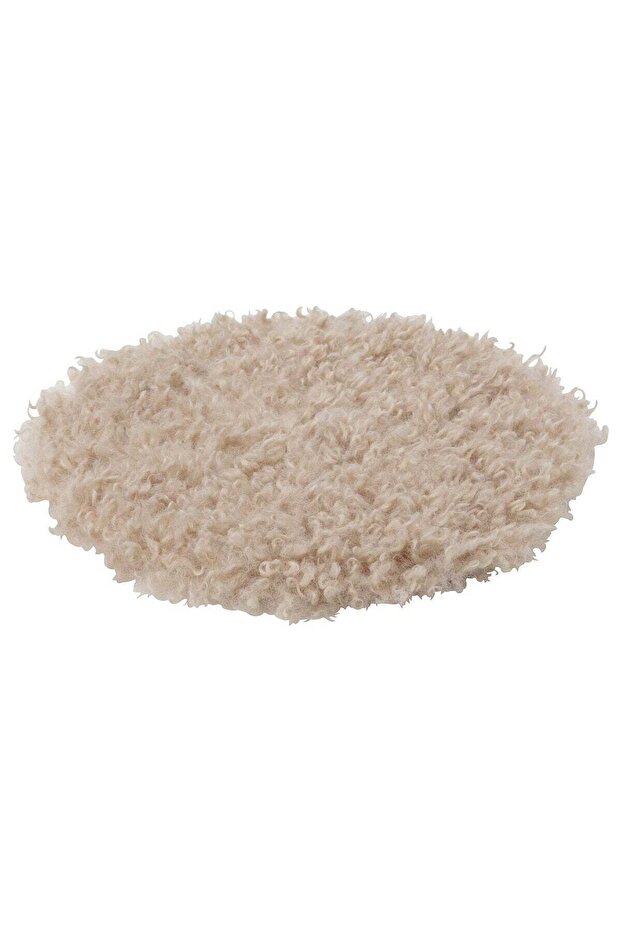 Soft Curly Chair Pad, Faux Shearling Look, Beige, 32 cm