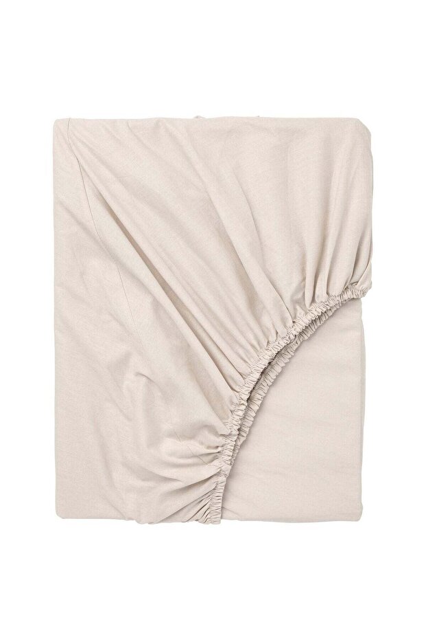 Fitted Sheet, Beige, 160x200 cm