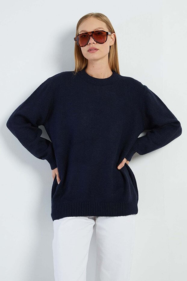 Basic Crew Neck Casual Knit Sweater