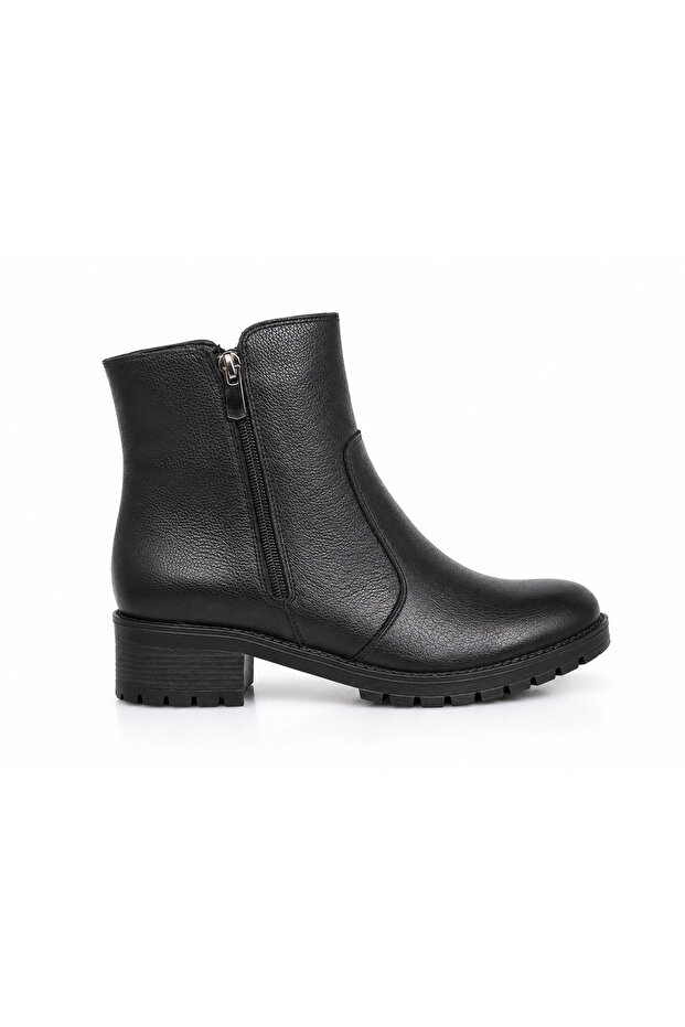 Arya Black Genuine Leather Women's Boots