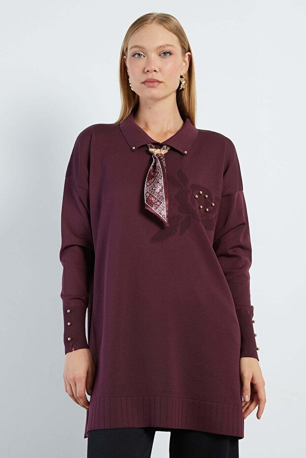 Fullamodest Scarf Jacquard Knitwear Tunic