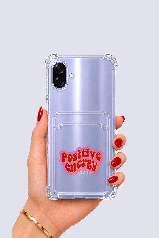 Samsung Galaxy A07 Case with Card Holder and Positive Energy Pattern - Eterna2505-9182