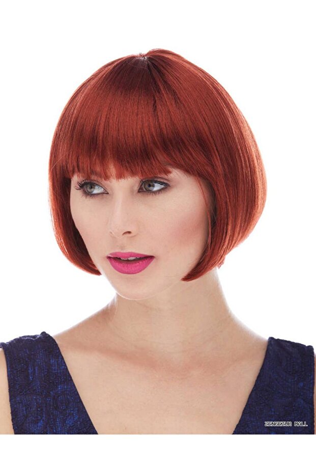 Zngzrmll Red Color Straight Cut Alı Küt (214725) Party Wig