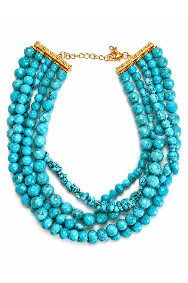 Natural Turquoise Stone 5-Piece Necklace