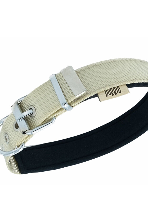 Soft Woven Dog Collar 2.5 cm X 42-50 cm Khaki