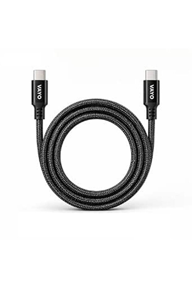كيبل شحن سريع USB-C الى USB-C بقدرة 60 واط وطول 1 متر من النايلون المضفر من فايو