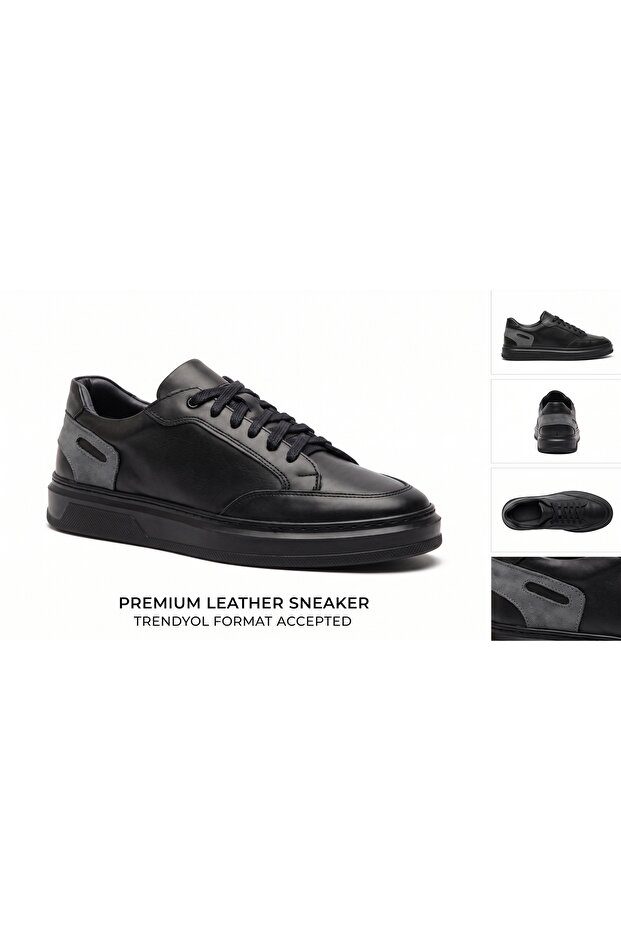 Premium Confort Men's Genuine Leather Orthopedic Sole Casual Sneaker Daily Shoes