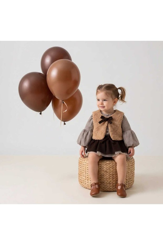 Crown Plaid Shirt, Vest and Shorts 3-Piece Baby Girl Set