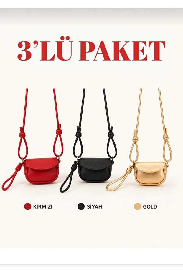 Women's Triple Adjustable Strap Knot Detail Cross Shoulder Bag