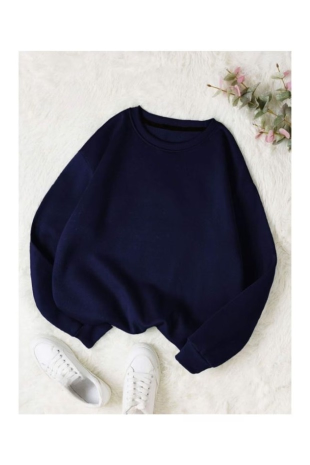 Printless Oversize Crewneck Sweatshirt
