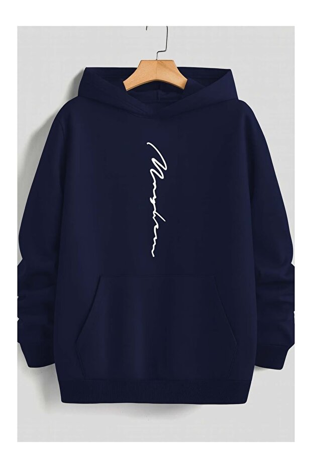 Signature Printed Oversize Hooded Sweatshirt