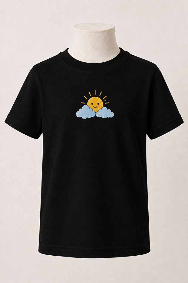 Children's Black Series Mixed Prints Cotton Combed Cotton Unisex T-Shirt