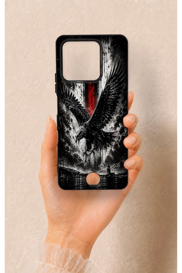 Reeder S71 Compatible Black Eagle Patterned Silicone Case