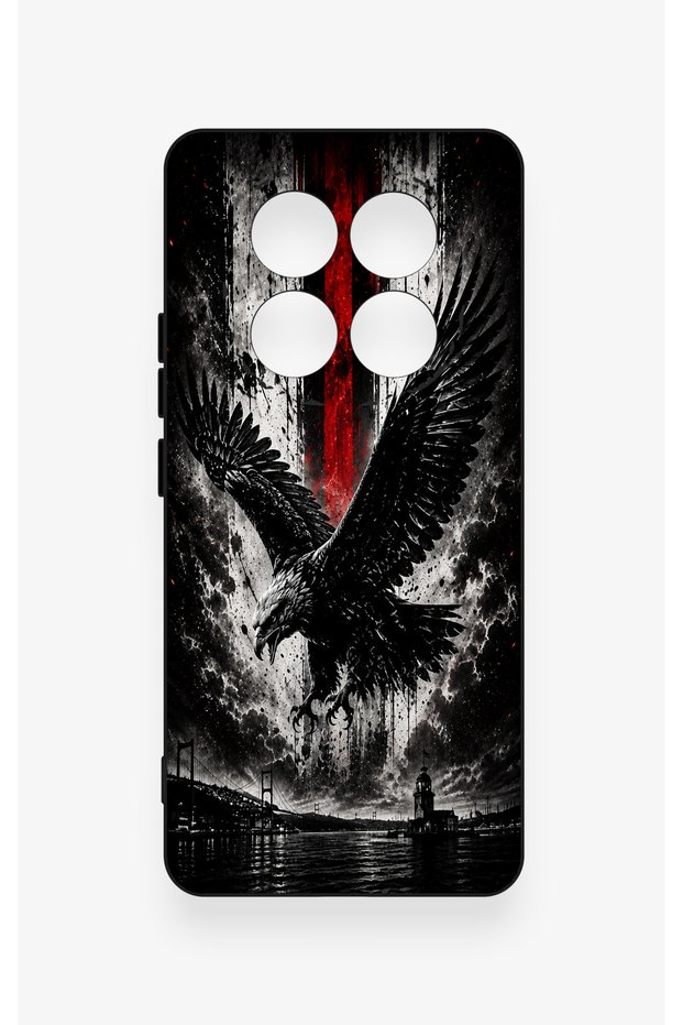 Redmi Note 14 Pro 5g Compatible Black Eagle Patterned Silicone Case