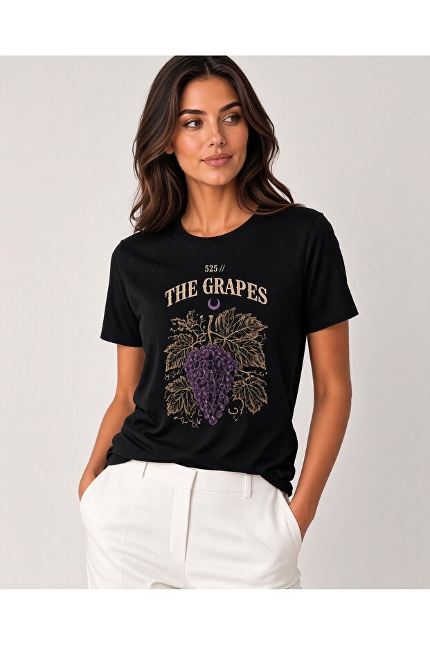 Grape Printed Oversize Unisex T-Shirt