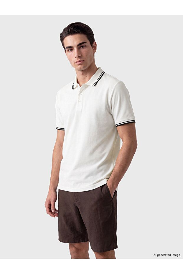Two Mt Shop Quality Polo Collar Textured Men's T-Shirt