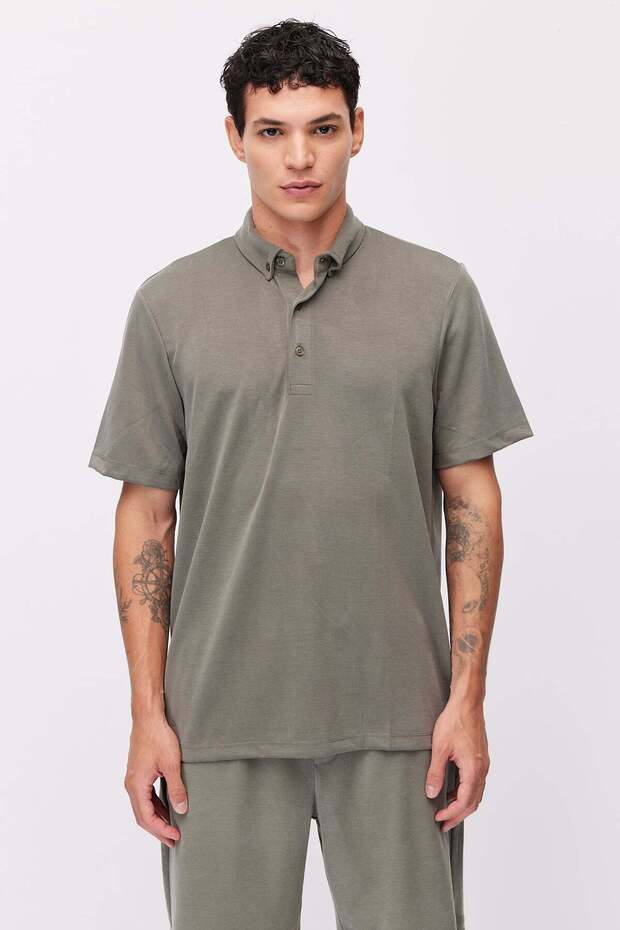 Men's Casual Polo Neck T-Shirt