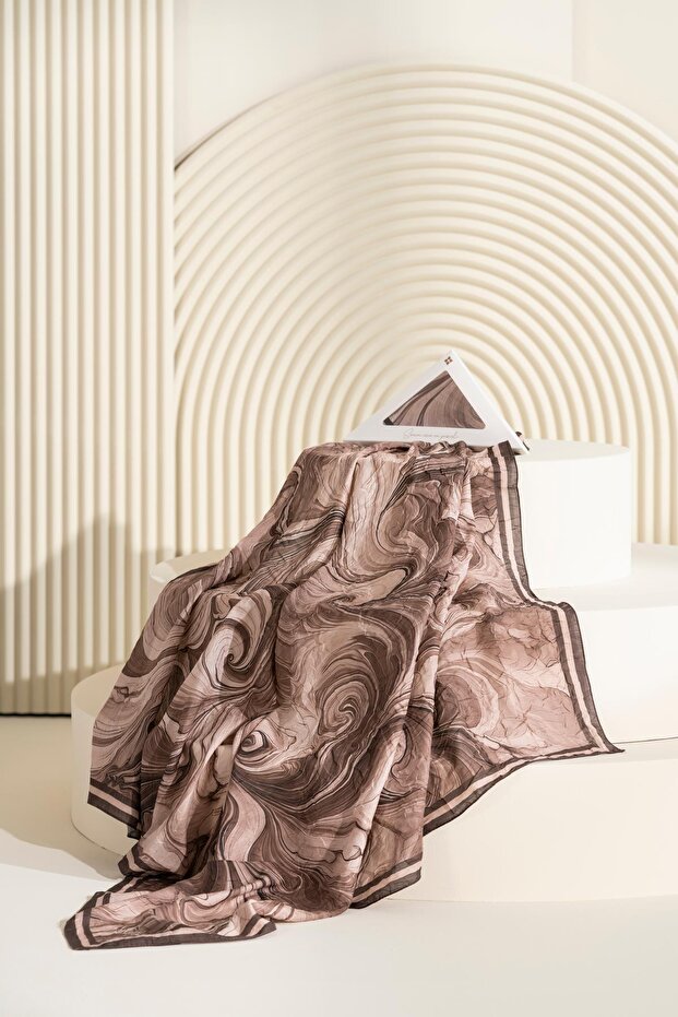 Marbled Patterned Wrinkled Textured Soft Scarf Maryas