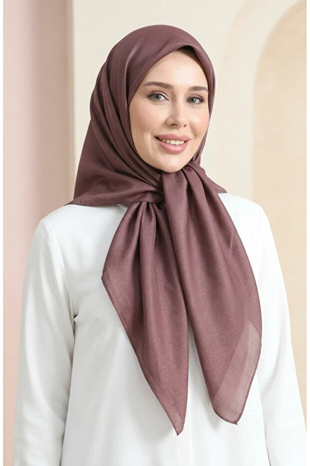 Plain Crystal Scarf 70252-38 Light Brown