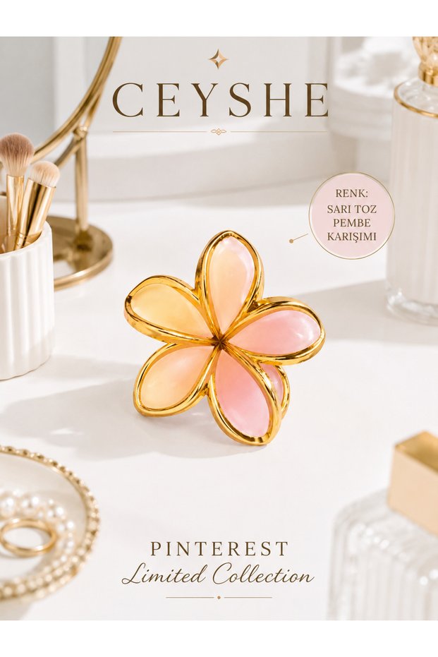Lotus Pinterest Buckle Gold Framed Color Transitioning Imported Large Claw Durable Hair Clip