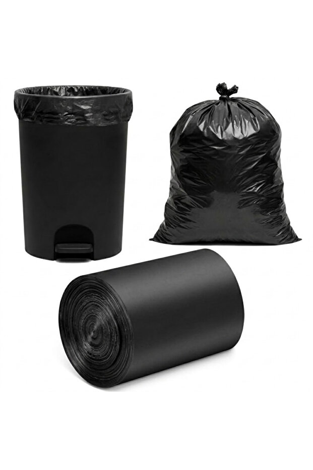 40 Count 55 Gallon Heavy Duty Black Garbage Bags, Extra Strong Large Waste Bags, Bio-Degradable Trash Liners for Home, Office & Outdoor Use
