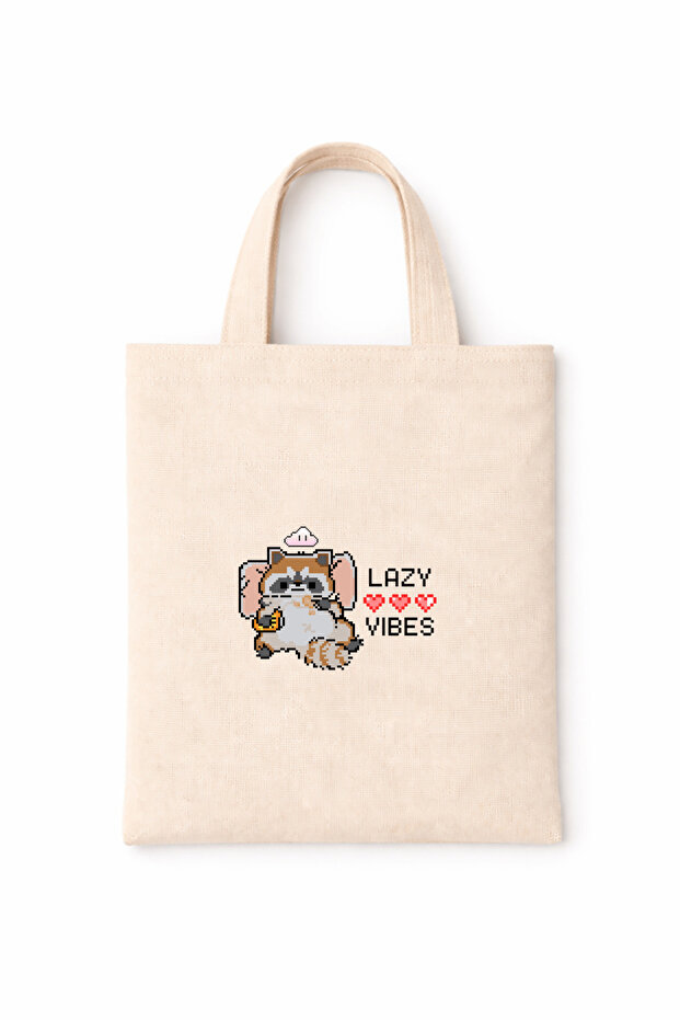 Book Bag Colorful Slogan Printed Mini Canvas Tote Bag