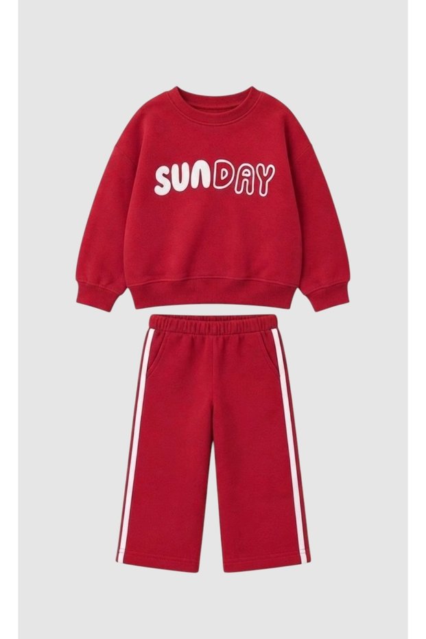 Unisex Children's Cotton Top and Bottom Set with Back Print Detail