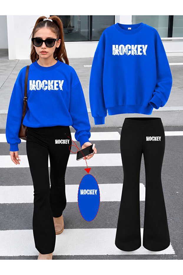 Girl's Crew Neck Sweatshirt and Spanish-Cut Leggings Set