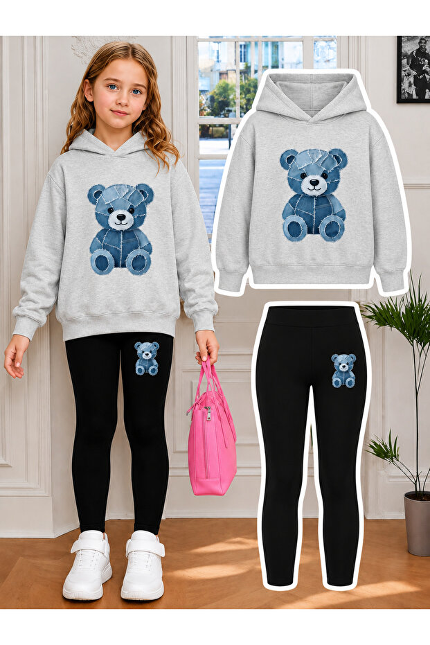 Girl's Crew Neck Sweatshirt and Leggings Set