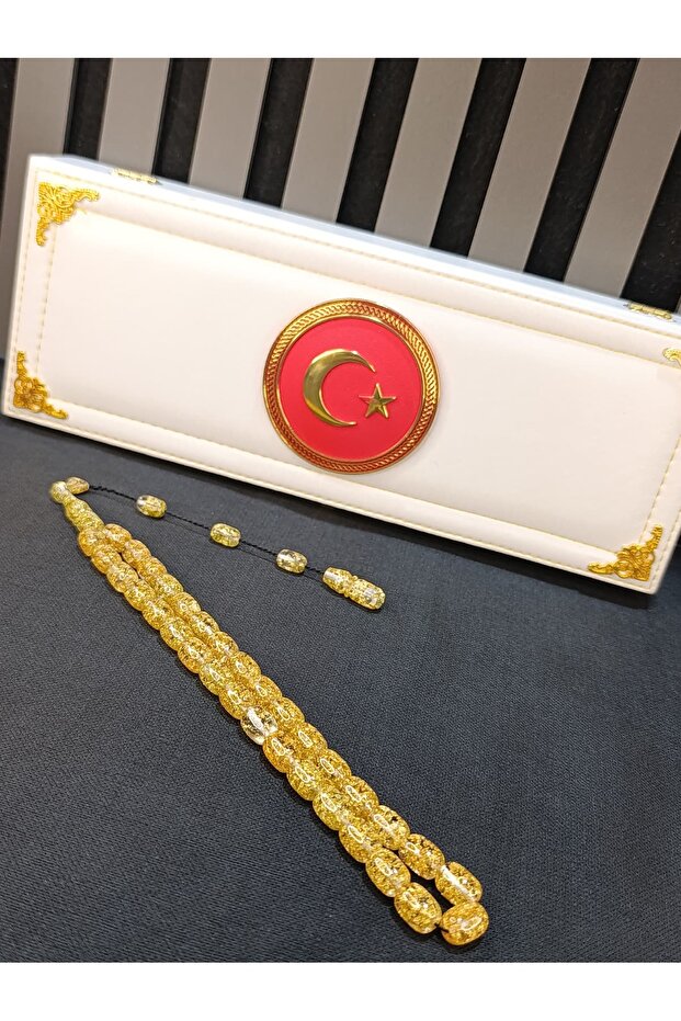 Gold Foil Tasbih Systemic Tasbih with Tasbih System