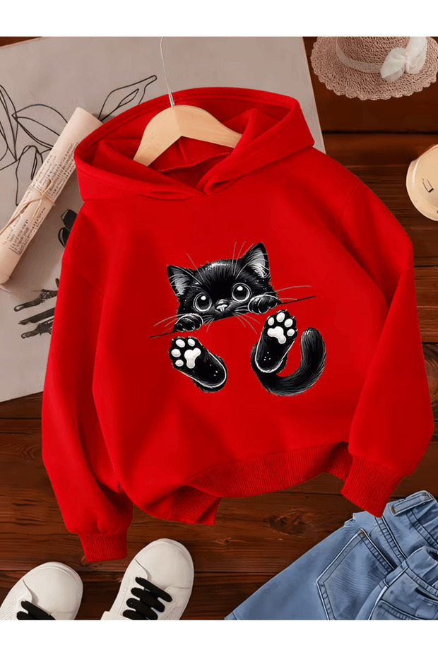 Children's Hooded Printed Sweatshirt