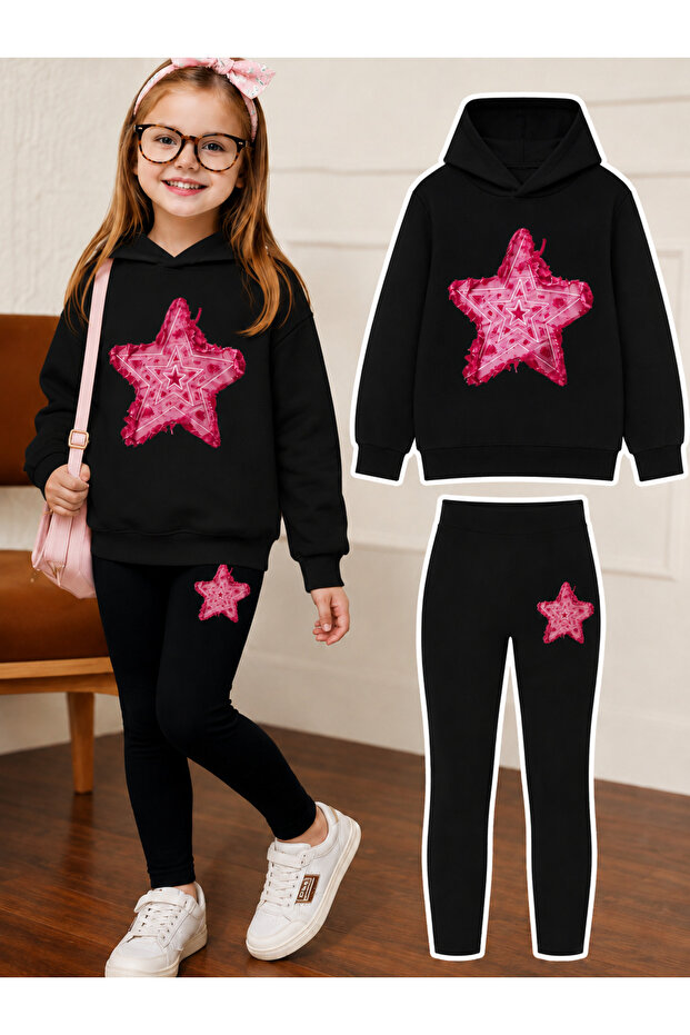 Girl's Crew Neck Sweatshirt and Leggings Set