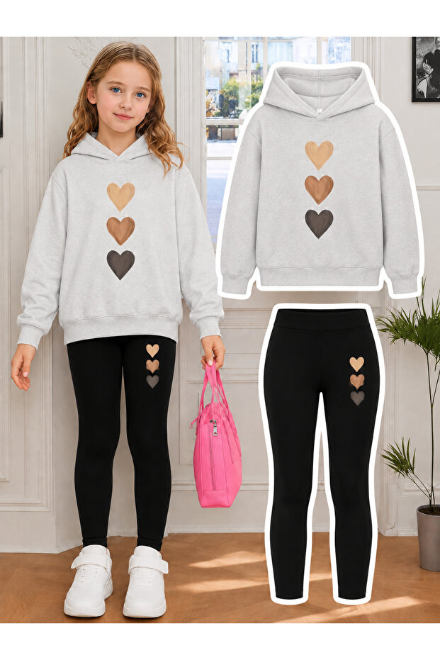 Girl's Crew Neck Sweatshirt and Leggings Set