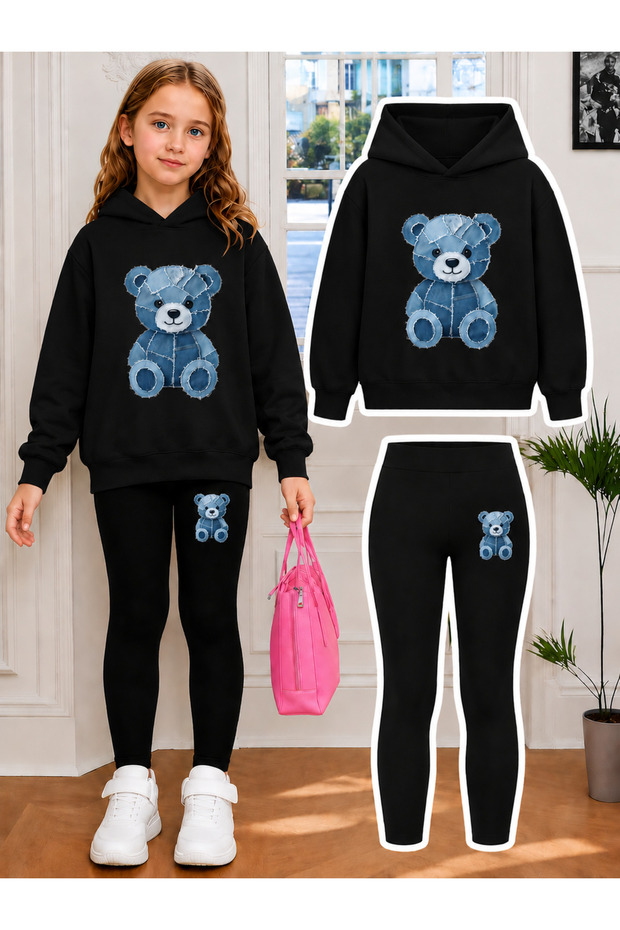 Girl's Crew Neck Sweatshirt and Leggings Set