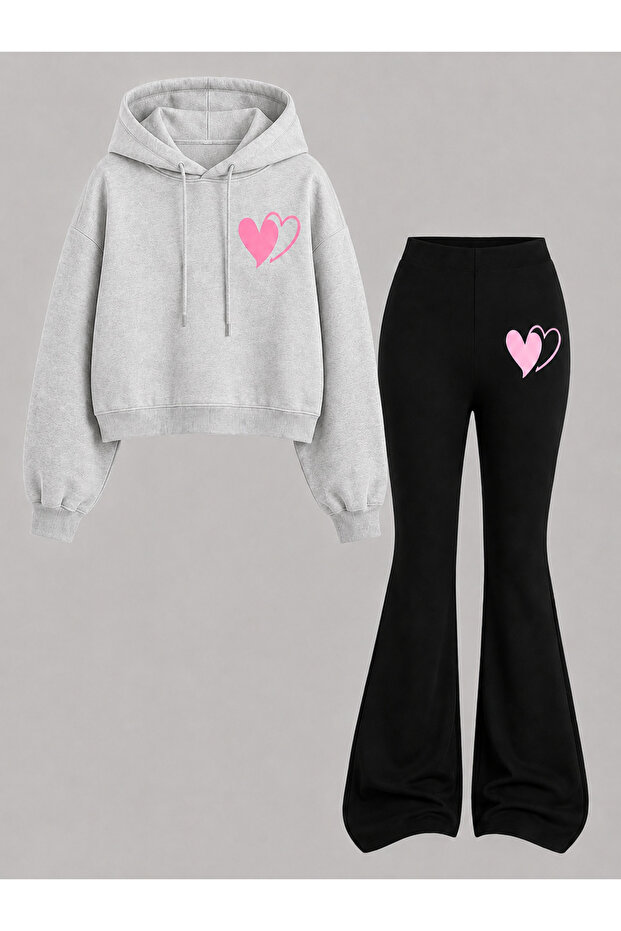 Girl's Hooded Sweatshirt and Spanish-Cut Leggings Set