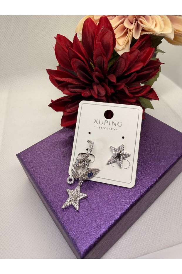 Zircon Stone Silver Color Eye Charm Steel Earrings