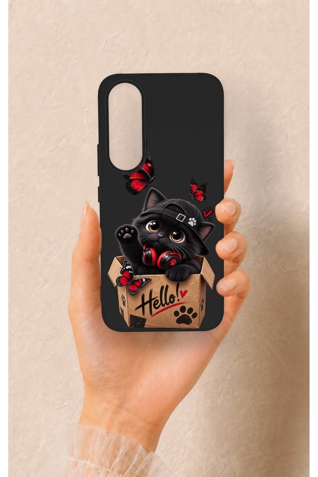 Vivo V70 Fe 5g Compatible Hello Cat Patterned Silicone Case