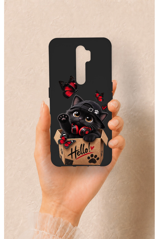 Oppo A5 2020 Compatible Hello Cat Patterned Silicone Case