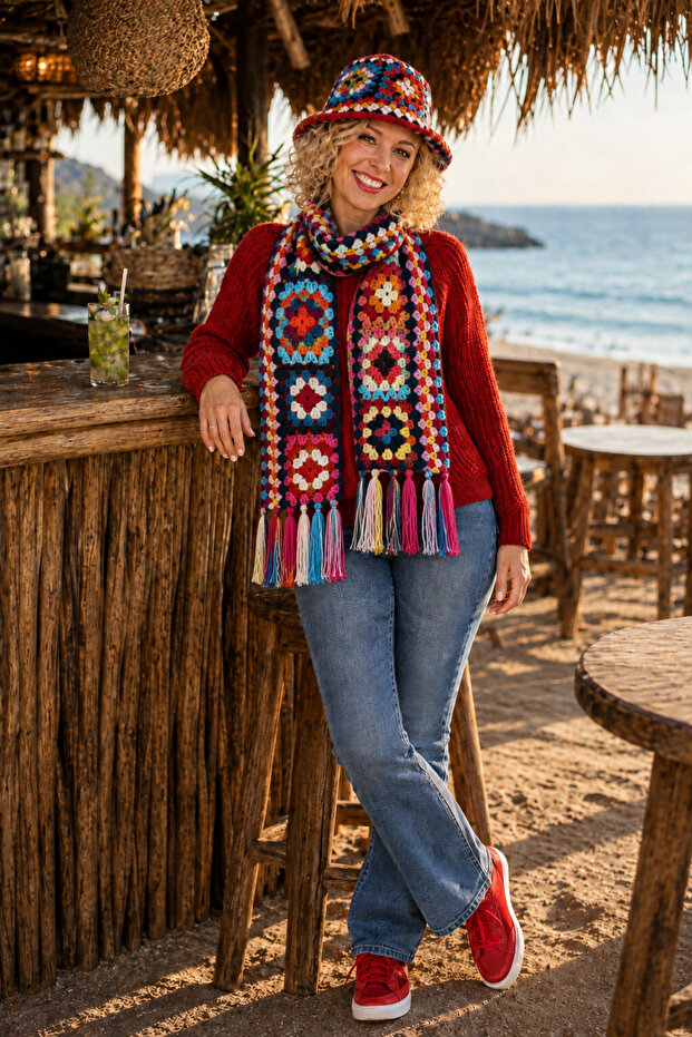 Ydr Design Scarf, Hat Set