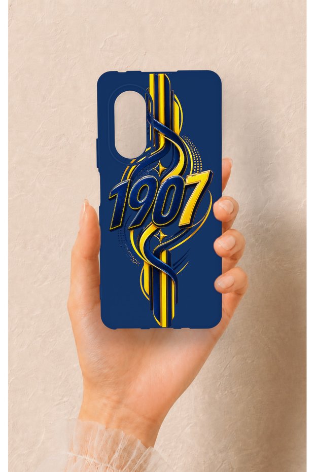 Huawei Nova 9Se Compatible Yellow Navy Blue Ivy Patterned Silicone Case