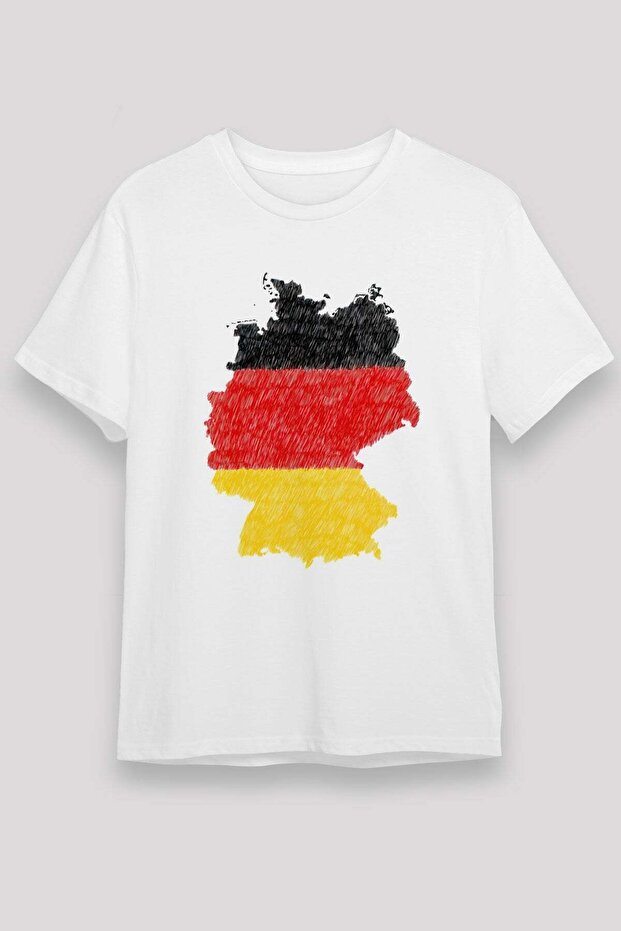 Germany Map Illustration Printed T-Shirt