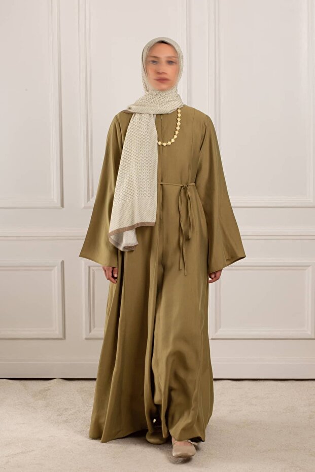 Gode Detailed Tencel Dress Olive