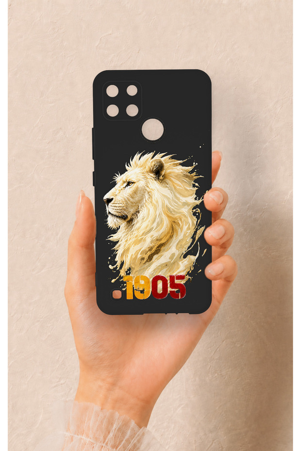 Realme C21Y Compatible Yellow Red 1905 Lion Pattern Silicone Case