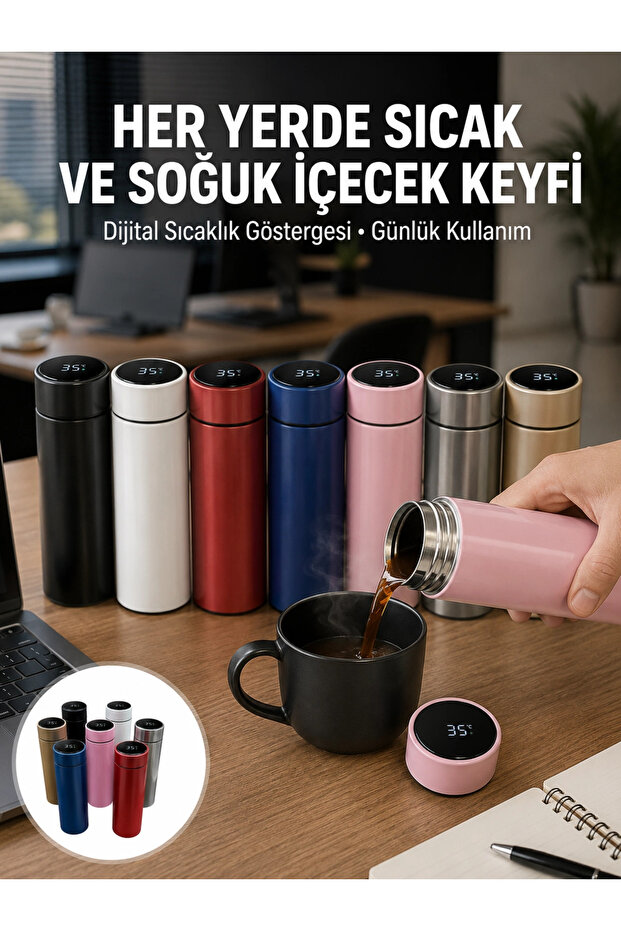 New Generation Thermos with Digital Display That Preserves Heat for a Long Time